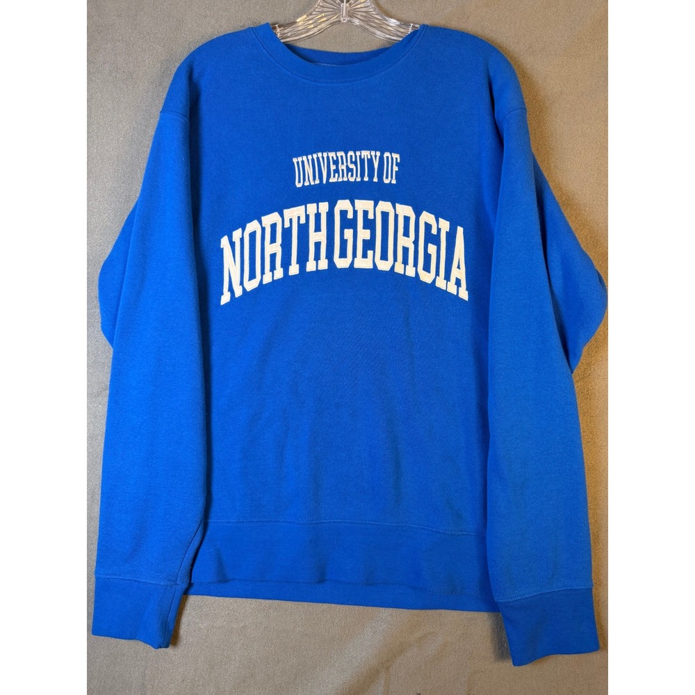 University of North Georgia Sweatshirt Blue Large Crewneck College Pullover